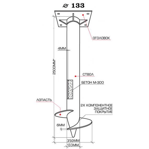 Винтовые сваи 133 мм с установкой в Новосибирске и Новосибирской области
